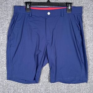 Redvanly Hanover Golf Shorts Mens Large Blue Performance Stretch 9" Zapotal